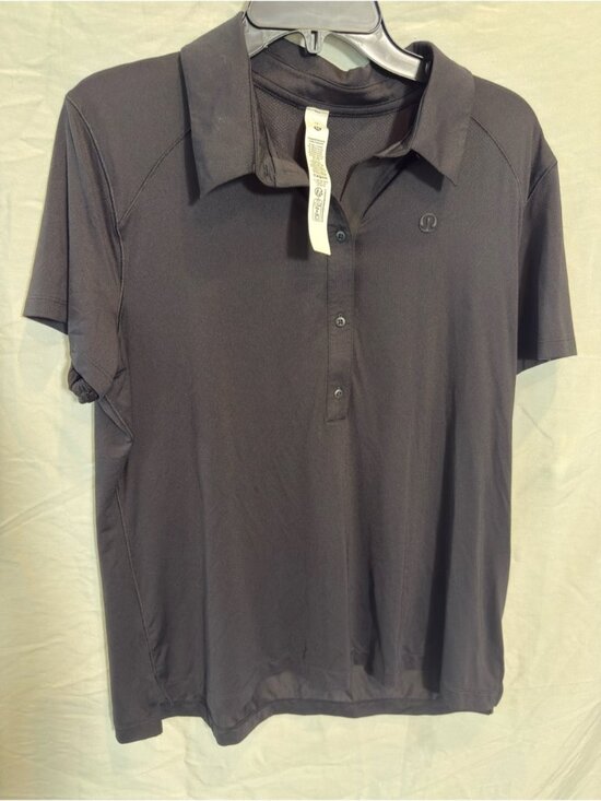 Tops - women’s black Short-Sleeve Polo